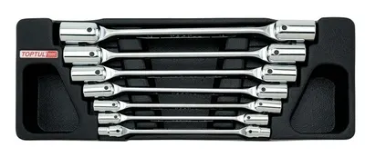 Set chei tubulare cu cap mobil, Toptul 7 piese