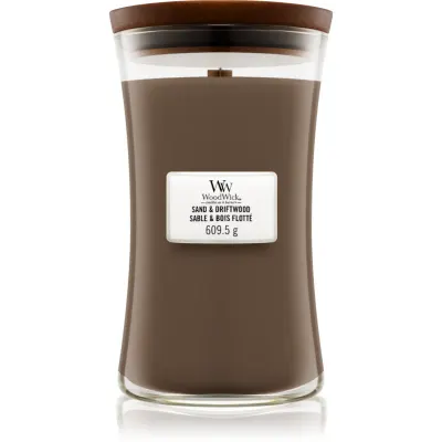 Woodwick Sand & Driftwood lumânare parfumată cu fitil din lemn 609.5 g