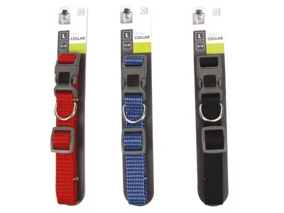 Zgarda caini Sportline M-Pets, neagra, ajustabila, 2.5 cm x 51-71 cm