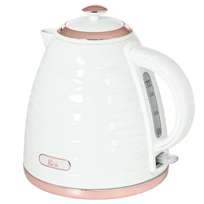 HOMCOM Fierbător electric, 1,7L, 2,2kW, funcție de fierbere rapidă cu filtru anti-calcar detașabil și lavabil | Aosom Romania