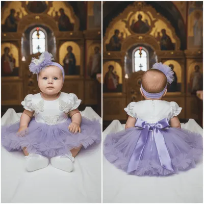 Rochita de botez lila si bentita asortata