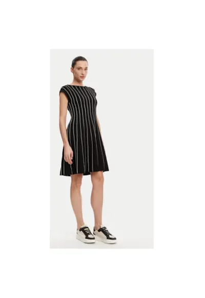 Rochie dama DD4J8E21 - Rayon/Nylon - Negru - Negru