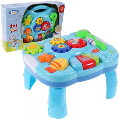 Masa educativa pentru copii 2 in 1, muzica, lumini, plastic, multicolor