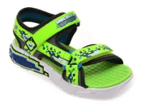Sandale SKECHERS verzi, MEGA-SPLASH 4K, din piele ecologica