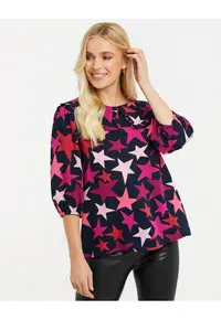 Bluza cu model si guler Peter Pan Humbug 3947 - Negru