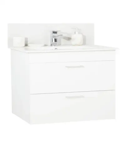 Set Baza si Lavoar seria 067, suspendata cu sertare, 80 cm, alb