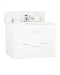 Set Baza si Lavoar seria 067, suspendata cu sertare, 80 cm, alb