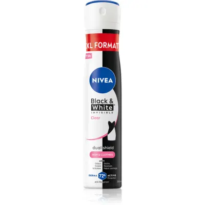 NIVEA Black & White Invisible Clear spray anti-perspirant pentru femei 200 ml