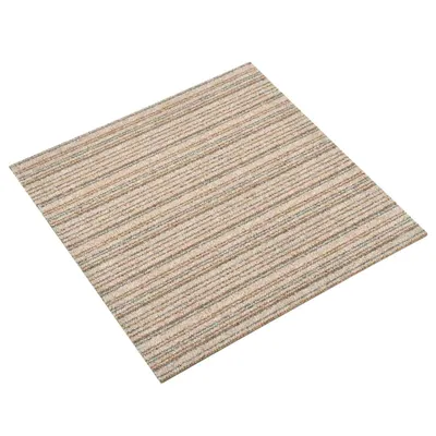 vidaXL Covor 20 buc. Bej în dungi 50 x 50 cm 100% polipropilenă
