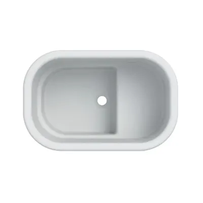Cada ovala de baie copii, montare in placa, 71,5 cm x 46,5 cm, alb alpin, Varicor, antibacteriana, Geberit Bambini