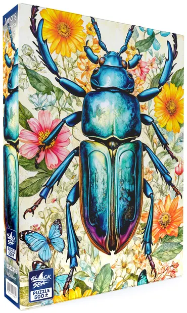 Puzzle Black Sea din 500 piese - Printre flori: Gândacul
