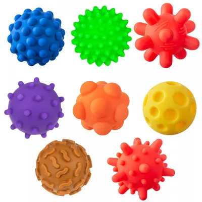 Set de 8 mingi senzoriale în culori aprinse