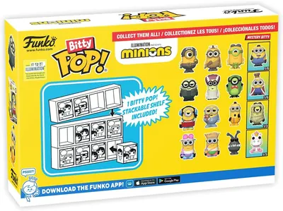 Set 4 figurine - Pop! Minions: Tourist Dave, Tourist Jerry, Kyle & Mystery Chase Figure