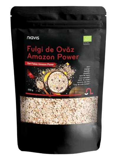 Fulgi de ovaz Amazon Power Ecologici, 250g, Niavis