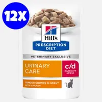 Hill's Prescription Diet Feline c/d Urinary Multi Stress Chicken, 12x85 g
