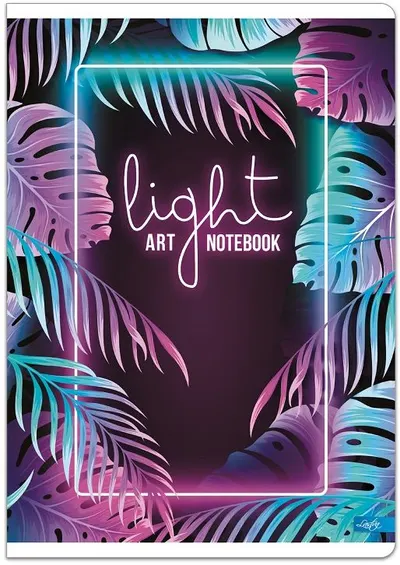 Caiet de notite Lastva Light Art - A4, 52 de coli, linii largi, 2 margini, asortiment