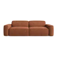 Canapea teracotă cu tapițerie din chenille 244 cm Omao – Makamii