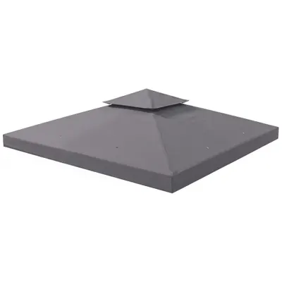 Outsunny Copertina de Rezerva de 3x3m pentru Foisor, 2 Niveluri Superioare de Protectie UV pentru Foisor