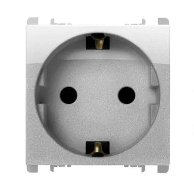 nea - Priza Germana, 2P+T 16A-250V, 2 mod, Aluminiu