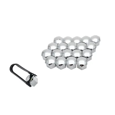 Capac prezoane 21 MM crom Set 20 buc+CLESTE