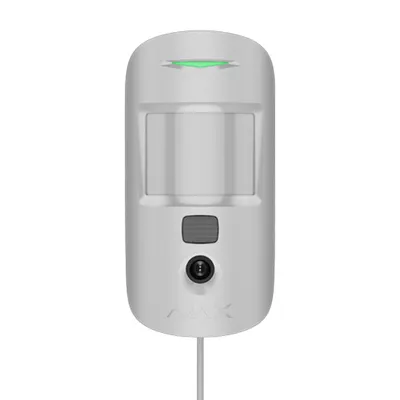 Detector de miscare interior PIR cu camera Ajax MotionCam Indoor Fibra, 12 m, 88.5 grade, pet immunity, verificare foto, cablat, Grad 2 , alb