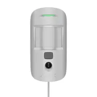 Detector de miscare interior PIR cu camera Ajax MotionCam Indoor Fibra, 12 m, 88.5 grade, pet immunity, verificare foto, cablat, Grad 2 , alb