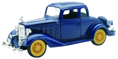 Mașină de epocă din metal Newray - 1933 Chevy Coupe, cu două locuri, 5 geamuri, 1:32