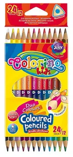 Creioane colorate cu doua capete Colorino Kids - Triunghiular, 24 de culori