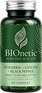 Turmeric + Ginger + Black Pepper, 60 capsule, BIOnetic