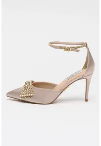 Pantofi din piele ecologica cu toc clasic Last Dance - Maro taupe/Argintiu