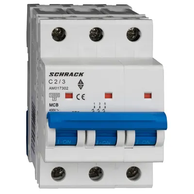Intreruptor automat AMPARO 10kA, C 2A, 3 poli