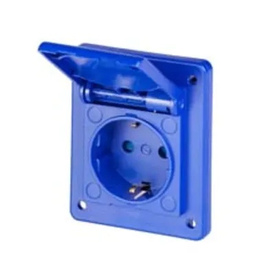 Priza incastratan2P+E 16A IP54 GERMAN SHUTTERED 70X87MM