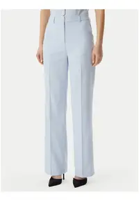 Pantaloni dama - Albastru - talie inalta - croiala regular fit - material moale -