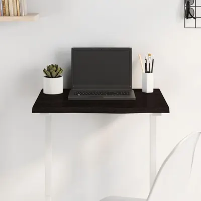 vidaXL Blat de masă maro închis 60x40x2cm, lemn masiv de stejar tratat
