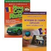 Pachet Legislatie rutiera 2026. Noul cod rutier si Intrebari de examen explicate pentru categoriile A, B, BE + CD (cod acces online)