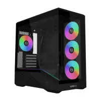 Carcasa Lian Li Vector V100R MINI V100RMIX, Mini Tower, Sticla securizata, 4x Ventilatoare ARGB incluse (Negru)