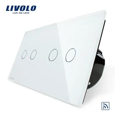 Intrerupator dublu+dublu wireless RF, generatia noua Auriu
