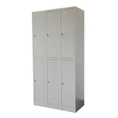 Dulap metalic gri - 90x185x45 cm - 6 uși