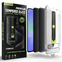 Folie de protectie Ecran Privacy Techsuit TitanGlass CrystalHD pentru Samsung Galaxy A37 5G / A36 A366, Sticla Securizata, Full Glue, Set 2 bucati