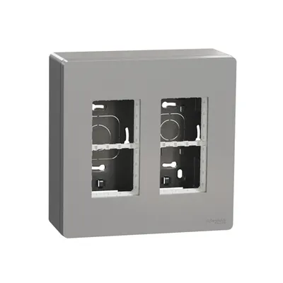 New Unica - statie de lucru - aparenta - 2 x 4 module - aluminiu