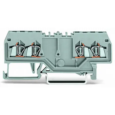 Double potential terminal block; 1.5 mm²; with double, center marker slot; for DIN-rail 35 x 15 and 35 x 7.5; CAGE CLAMP®; 1,50 mm²; gray