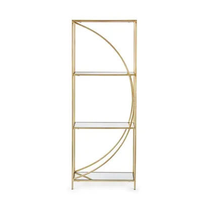 Bibliotecă aurie din oțel 56x151,5x25 cm Elenor – Bizzotto