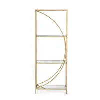 Bibliotecă aurie din oțel 56x151,5x25 cm Elenor – Bizzotto
