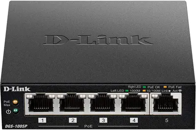 Switch D-Link - DGS-1005P, 5 porturi, negru
