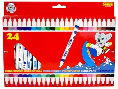 Carioci colorate Sense – Cu 2 varfuri, 24 bucati