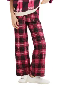 Pantaloni evazati in carouri cu doua buzunare
