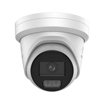 Camera supraveghere IP Dome cu iluminare duala Hikvision ColorVu DS-2CD2347G3-LIS2UY/SL, 4 MP, 2.8 mm, IR/lumina alba 30 m, slot card, microfon dual si difuzor, anti-coroziune, sirena, lumina stroboscopica, PoE