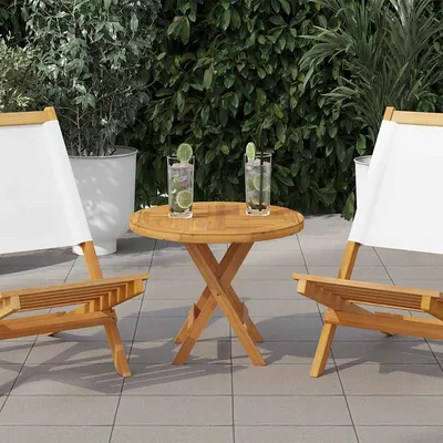 vidaXL Blat de masă, 50 cm, lemn masiv de tec, rotund, 2,5 cm
