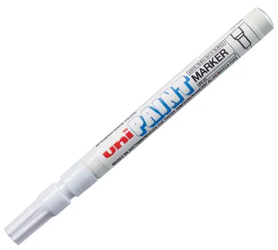 Marker permanent Uniball pe baza de ulei - alb