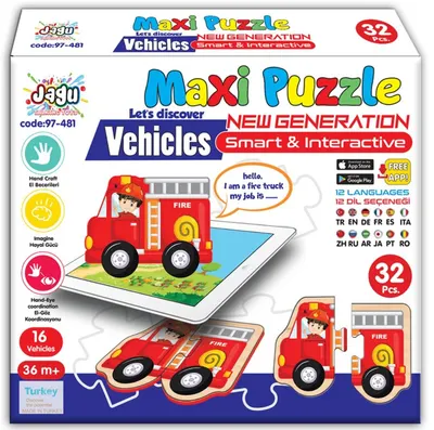 Jagu Educational Talking Puzzle - Vehicule, 32 de piese